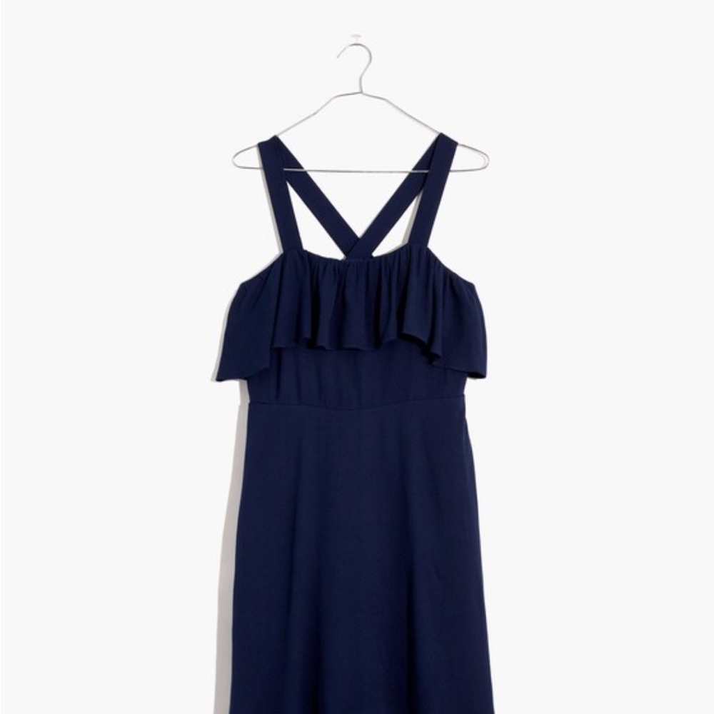 Madewell Navy Ruffle Mini Dress - Picture 4 of 7